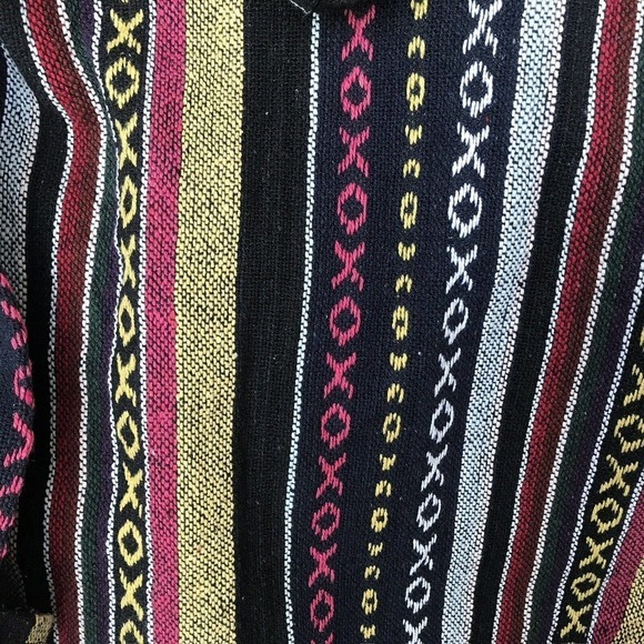 Brand New Mexican Hoodie Woven Front Pocket Fall Colors Toggles Unisex NWOT Nice - Picture 7 of 12